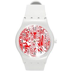 Red Round Plastic Sport Watch (m) by nateshop