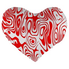 Red Large 19  Premium Heart Shape Cushions by nateshop