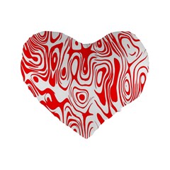 Red Standard 16  Premium Flano Heart Shape Cushions by nateshop