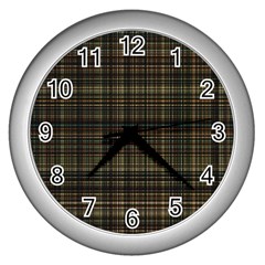 Plaid Wall Clock (silver) by nateshop