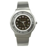 Plaid Stainless Steel Watch Front