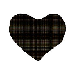 Plaid Standard 16  Premium Flano Heart Shape Cushions by nateshop