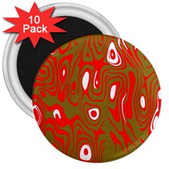 Red-dark 3  Magnets (10 Pack)  by nateshop