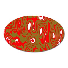 Red-dark Oval Magnet by nateshop