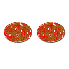 Red-dark Cufflinks (oval) by nateshop