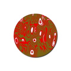 Red-dark Rubber Coaster (round) by nateshop