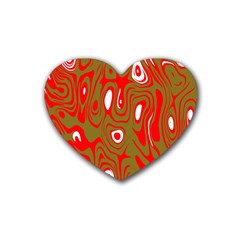 Red-dark Rubber Heart Coaster (4 Pack) by nateshop