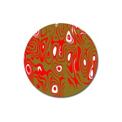 Red-dark Magnet 3  (round) by nateshop