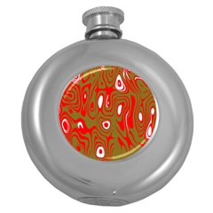 Red-dark Round Hip Flask (5 Oz) by nateshop