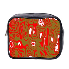 Red-dark Mini Toiletries Bag (two Sides) by nateshop