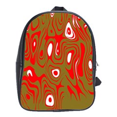 Red-dark School Bag (large) by nateshop