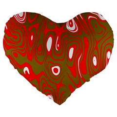 Red-dark Large 19  Premium Heart Shape Cushions by nateshop