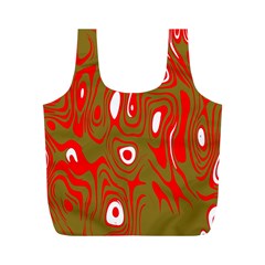 Red-dark Full Print Recycle Bag (m) by nateshop