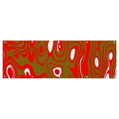 Red-dark Banner And Sign 12  X 4 