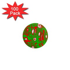 Red-green 1  Mini Magnets (100 Pack)  by nateshop