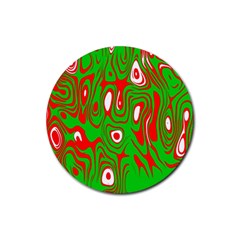 Red-green Rubber Round Coaster (4 Pack) by nateshop