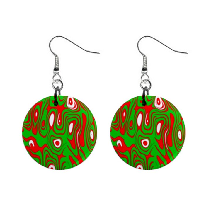 Red-green Mini Button Earrings