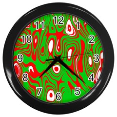 Red-green Wall Clock (black) by nateshop