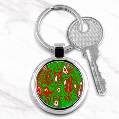 Red-green Key Chain (round) by nateshop