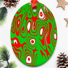 Red-green Oval Ornament (two Sides) by nateshop