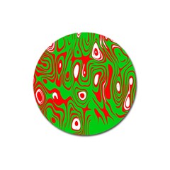 Red-green Magnet 3  (round) by nateshop