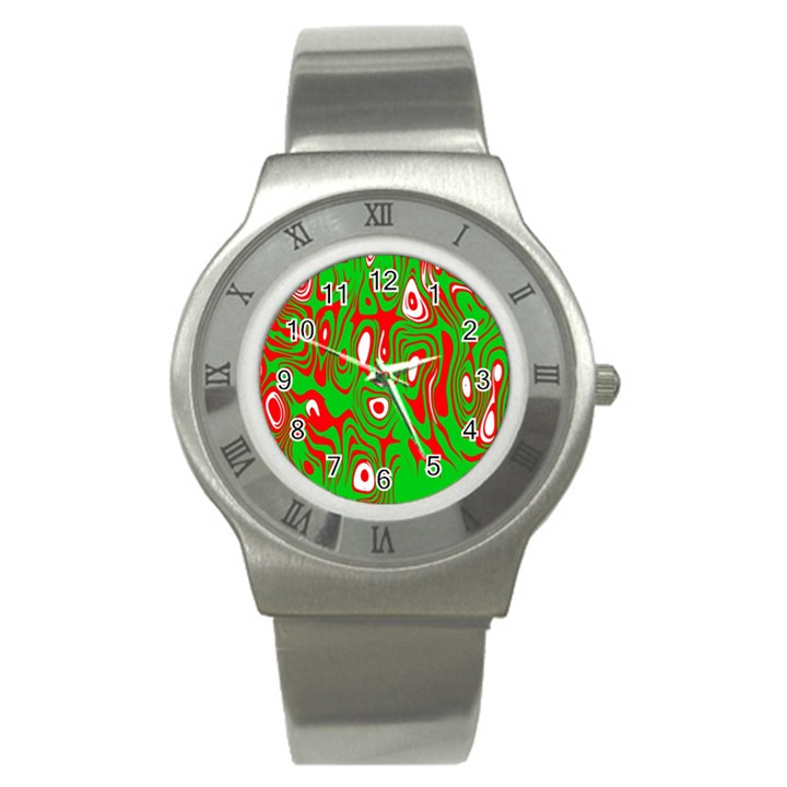 Red-green Stainless Steel Watch