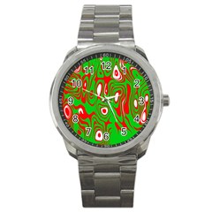 Red-green Sport Metal Watch by nateshop