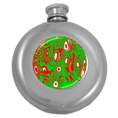 Red-green Round Hip Flask (5 Oz) by nateshop