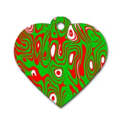 Red-green Dog Tag Heart (two Sides) by nateshop