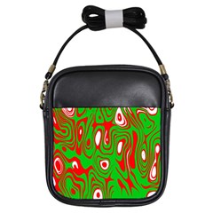 Red-green Girls Sling Bag by nateshop