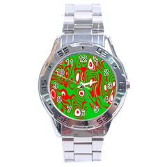 Red-green Stainless Steel Analogue Watch by nateshop