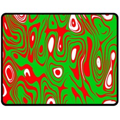 Red-green Double Sided Fleece Blanket (medium)  by nateshop