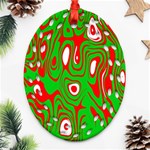 Red-green Oval Filigree Ornament (Two Sides) Front