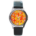 Red-yellow Round Metal Watch Front