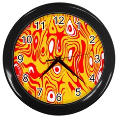 Red-yellow Wall Clock (black) by nateshop