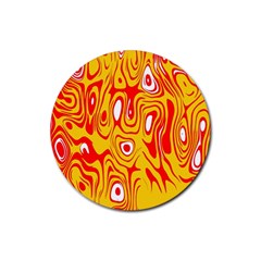 Red-yellow Rubber Round Coaster (4 Pack) by nateshop