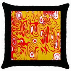 Red-yellow Throw Pillow Case (black) by nateshop