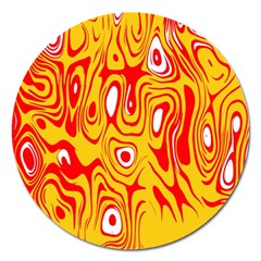 Red-yellow Magnet 5  (round) by nateshop