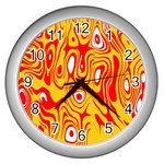 Red-yellow Wall Clock (Silver) Front