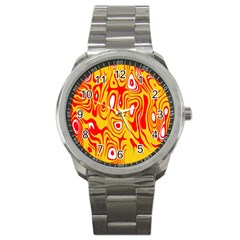 Red-yellow Sport Metal Watch by nateshop