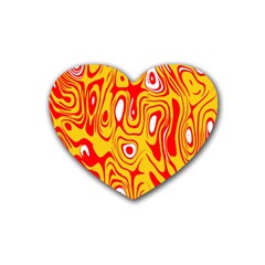 Red-yellow Rubber Heart Coaster (4 Pack) by nateshop