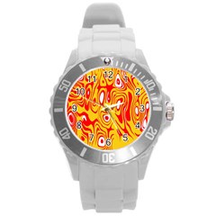 Red-yellow Round Plastic Sport Watch (l) by nateshop