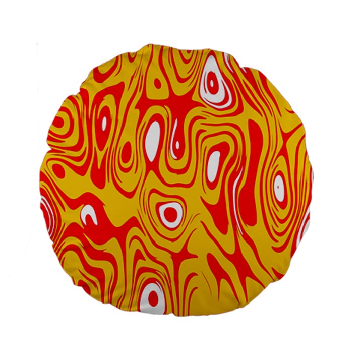 Red-yellow Standard 15  Premium Round Cushions