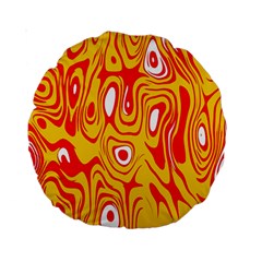 Red-yellow Standard 15  Premium Round Cushions by nateshop