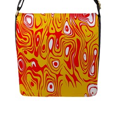 Red-yellow Flap Closure Messenger Bag (l) by nateshop