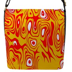 Red-yellow Flap Closure Messenger Bag (s) by nateshop