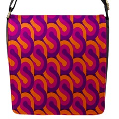 Retro-pattern Flap Closure Messenger Bag (s) by nateshop