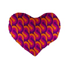 Retro-pattern Standard 16  Premium Flano Heart Shape Cushions by nateshop