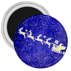 Santa-claus-with-reindeer 3  Magnets by nateshop