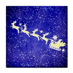 Santa-claus-with-reindeer Tile Coaster by nateshop